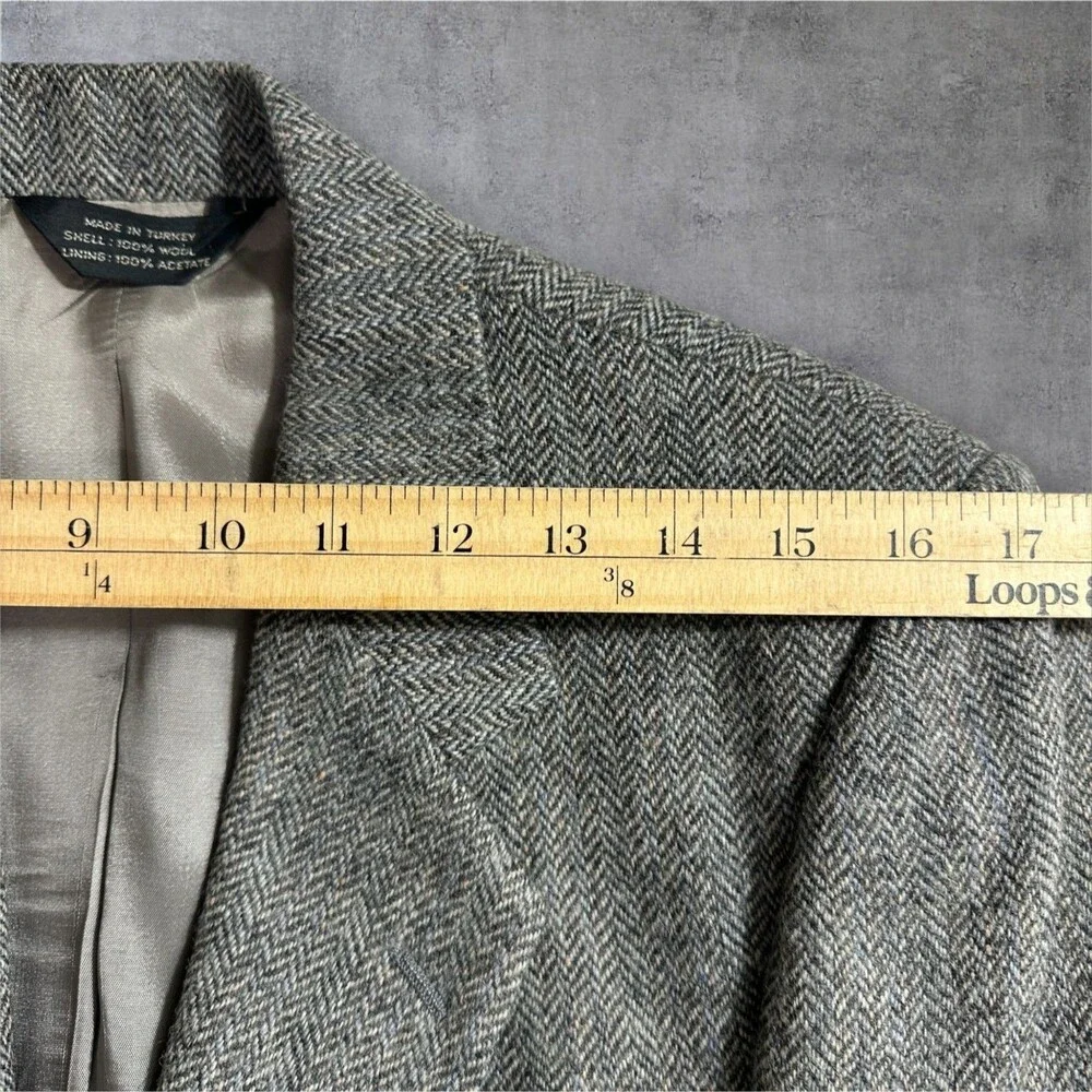 FOREMAN CLARK Vintage Mens Blazer Sport Coat Jacket Herringbone TWEED WOOL 40l